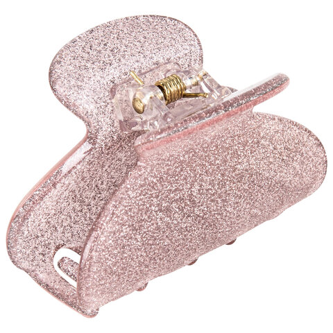 Краб для волос 5,2 см, с глиттером, розовый, MONTE VITA (МОНТЕ ВИТА), 457021