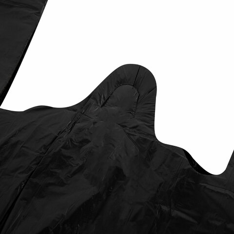 Пакет "майка" КОМПЛЕКТ 100 штук, 30+18х55, ПНД черный, 15 мкм, LAIMA, 700789