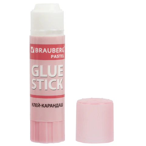 Клей-карандаш в пастельном корпусе BRAUBERG PASTEL, 15 г, PVP-основа, ассорти, 271249