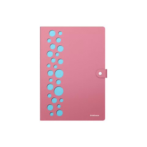 Папка-органайзер на кнопке 4 отделения, ERICH KRAUSE "Diagonal Pastel", 600 мкм, до 150 л., А4, ассорти, 61211
