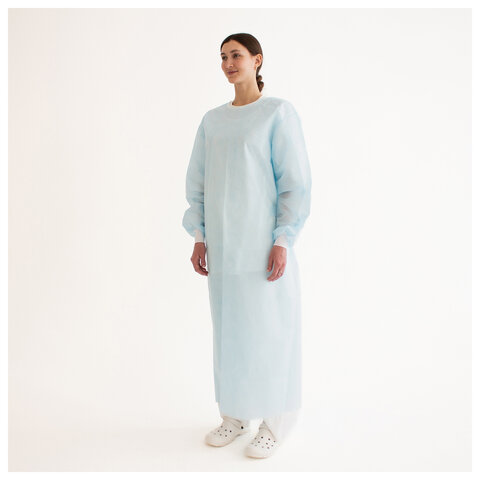 Халат хирургический стерильный 140 см, 52-54 р., манжета, спанбонд 25 г/м2, ГЕКСА, голубой