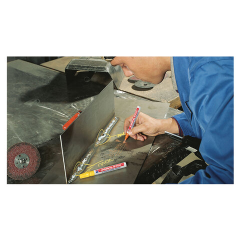 Маркер-краска лаковый (paint marker) EDDING "8750", БЕЛЫЙ, 2-4 мм, круглый наконечник, алюминиевый корпус, E-8750/49