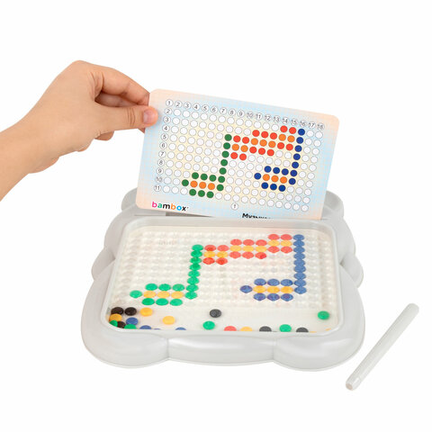Мозаика магнитная развивающая для детей "Медвежонок", стилус, 101 магнит, 10 карточек, BAMBOX (БАМБОКС), 665891