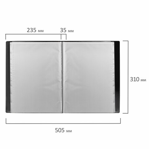 Папка 80 вкладышей BRAUBERG "Office", черная, 0,8 мм, 271331