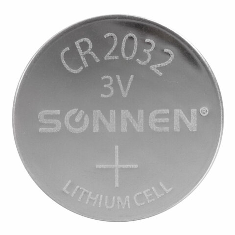 Батарейки литиевые SONNEN Lithium CR2032, "таблетки, дисковые, кнопочные", КОМПЛЕКТ 2 шт., блистер, 457141