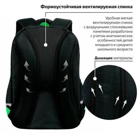 Рюкзак BRAUBERG MOTION, 2 отделения, 3 кармана, "Be cool", 41х28х17 см, 273116