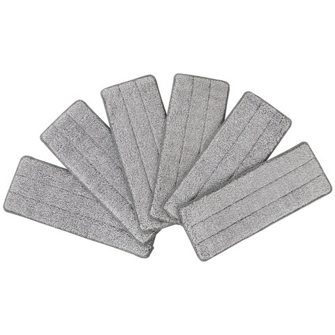 Насадки МОП для швабры (кармашки c 2-х сторон) КОМПЛЕКТ 6 шт., микрофибра, 33х12,5см, LAIMA, 608144