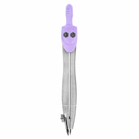 Готовальня BRAUBERG SCHOOL KIT, 11 предметов, циркуль 115 мм, циркуль 125 мм, чертежные принадлежности, лавандовый цвет, 210714