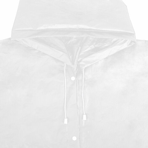 Дождевик-плащ белый на кнопках, EVA, многоразовый прочный, чехол в комплекте, универсальный размер, SHAMAANI (ШАМААНИ), 610935
