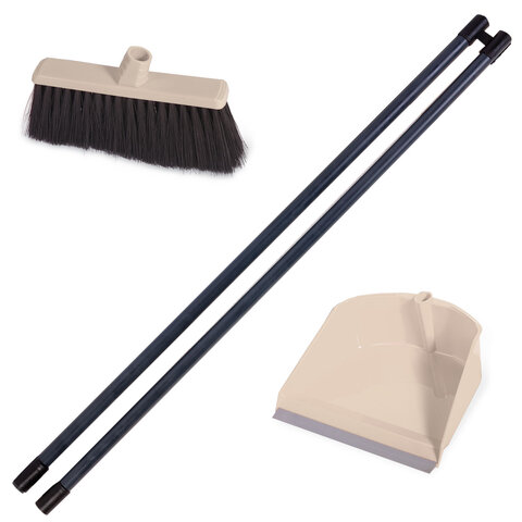 Совок для мусора + щетка, рукоятки 80 см, пластик, "ЛЕНИВКА", IDEA, М5177, М 5177