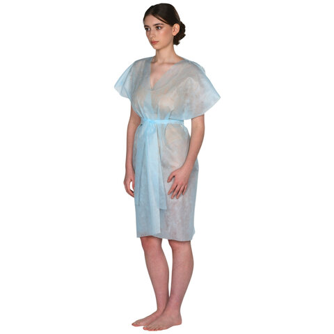 Халат-кимоно без рукавов голубой КОМПЛЕКТ 10 шт., спанбонд 30 г/м2, ЧИСТОВЬЕ, 01-564