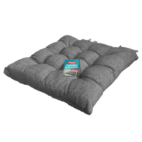 Подушка на стул "РОГОЖКА", 40x40 см, полиэстер, серая, PRIMILA (ПРИМИЛА) LUX, 700499