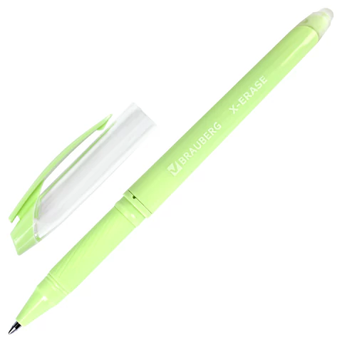 Ручка стираемая гелевая с грипом BRAUBERG X-ERASE PASTEL, СИНЯЯ, узел 0,7 мм, линия 0,35 мм, 143953