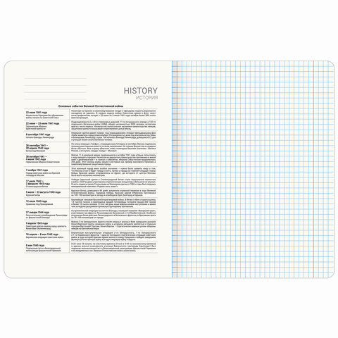 Тетрадь предметная ДАТЫ 48 л., TWIN-лак, ИСТОРИЯ, клетка, подсказ, BRAUBERG, 405129