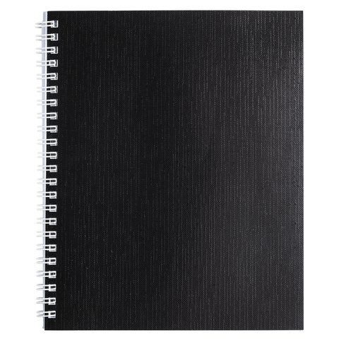 Тетрадь бумвинил, А5, 96 л., гребень, офсет №1, клетка, ЧЕРНАЯ Metallic, HATBER, 059708, 96Т5бвВ1гр