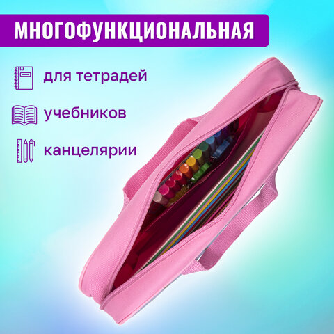 Папка на молнии с ручками BRAUBERG А4, 1 отделение, полиэстер, 80 мм, "Funny panda", 271127