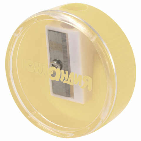 Точилка с контейнером ЮНЛАНДИЯ "ШАРИК ПАСТЕЛЬ", пастельные цвета ассорти, 272509