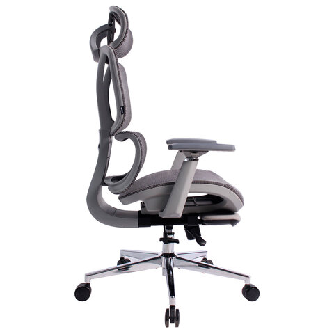 Кресло BRABIX PREMIUM "Evolution ER-700", подножка, слайдер, синхромеханизм, сетка, серое, 532948