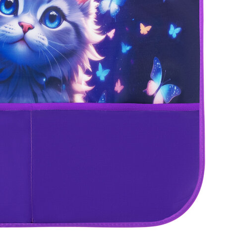 Фартук с нарукавниками для уроков труда BRAUBERG KIDS, 2 кармана, регулировка по росту, 46x54 см, "Curious cat", 273638