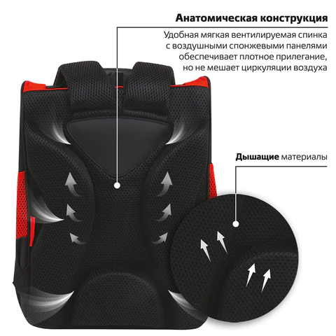 Ранец ПИФАГОР BASIC, 1 отделение, 3 кармана, эргономичная спинка, "Cool wheels", 35х28х18 см, 272045