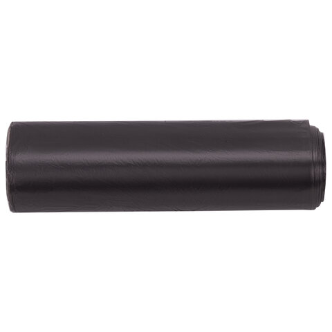 Мешки для мусора 30 л, черные, в рулоне 20 шт., ПНД, 7,3 мкм, 50х60 см, PACLAN "Standart"