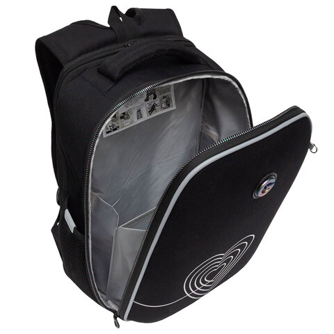 Ранец GRIZZLY анатомическая спинка, 2 отделения, для девочек, "INFINITY", 37х26х16 см, RAw-594-2/1