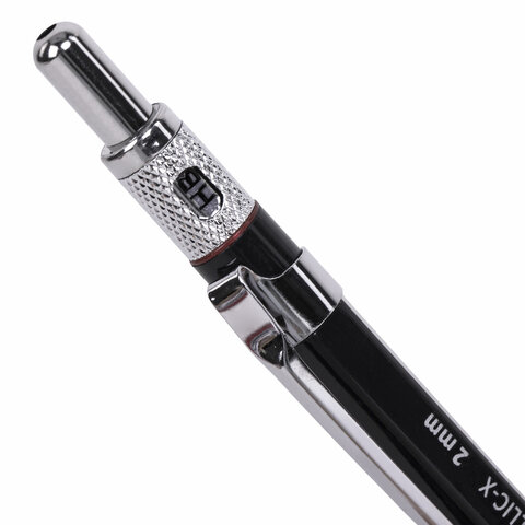 Карандаш механический цанговый 2 мм, HB, BRAUBERG "METALLIC X-20", металлические детали, 181976