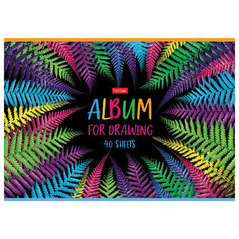 Альбом для рисования, А4, 40 л., скоба, обложка картон, HATBER, 205х290 мм, "Ассорти_Выпуск №2", 074748, 40А4В