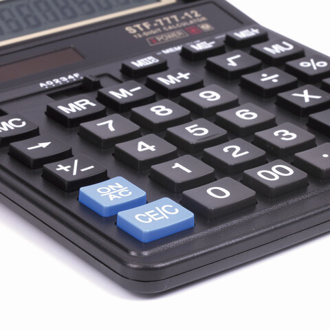 Калькулятор настольный STAFF STF-777, 12 разрядов, двойное питание, 210x165 мм, ЧЕРНЫЙ, 250458