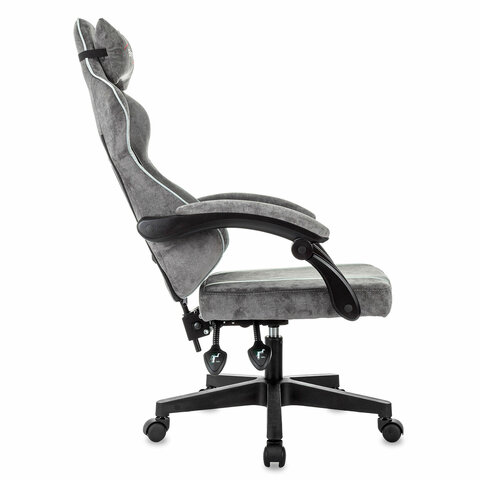 Кресло компьютерное BRABIX "Shooter GM-123", 2 подушки, ткань, серое, 533192