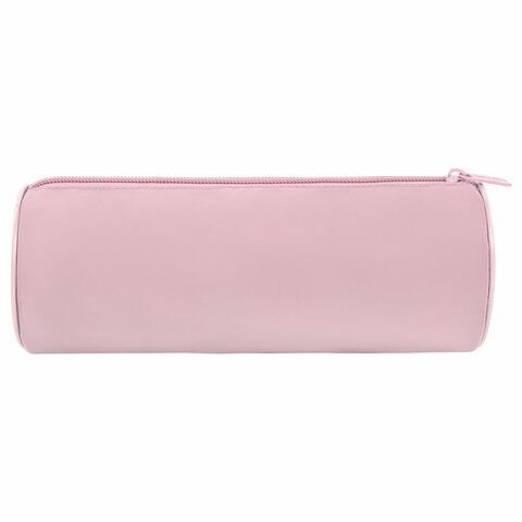 Пенал-тубус BRAUBERG, с эффектом Soft Touch, мягкий, пастельно-розовый, 22х8 см, 272299