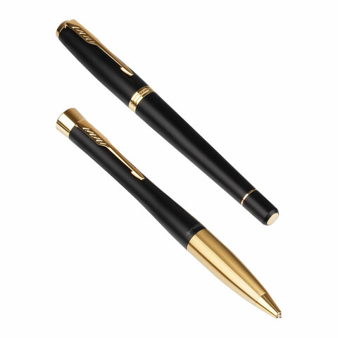 Набор PARKER "Urban Black GT": шариковая ручка синяя и перьевая ручка синяя, 2093381