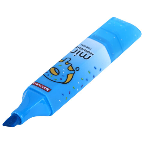 Текстовыделитель мини с принтами BRAUBERG "NEON", АССОРТИ В ПЛАСТИКОВОЙ БАНКЕ, 1-5 мм, 152535