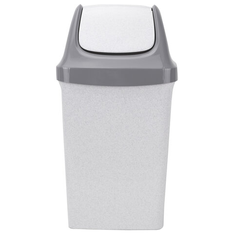 Ведро мусорное с КРЫШКОЙ (качающейся) 25 литров, "СВИНГ", 58х32х28 см, серое, IDEA, М 2463