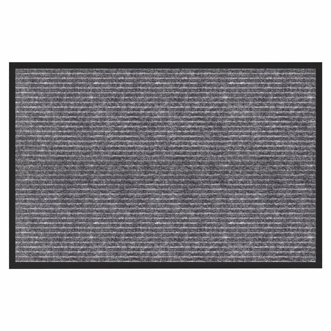 Коврик придверный 40х60 см, СЕРЫЙ, влаго-грязезащитный, 450 г/м2, ребристый, PRIMILA (ПРИМИЛА) EXTRA, 701022