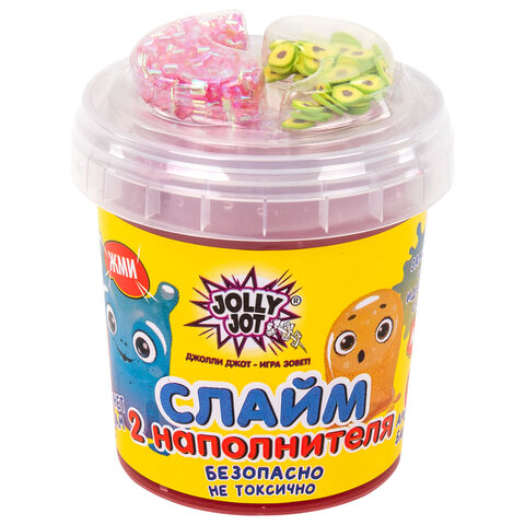 Слайм (лизун) с наполнителями МИКС, 140 г, ассорти 6 видов, JOLLY JOT (ДЖОЛЛИ ДЖОТ), 665950