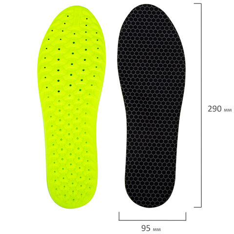 Стельки для обуви АНАТОМИЧЕСКИЕ С МАССАЖНЫМ ЭФФЕКТОМ, материал PU PRO, размер RU 39-44 / EU 40-45, с линиями выреза, SHEGRA (ШЕГРА), 700741