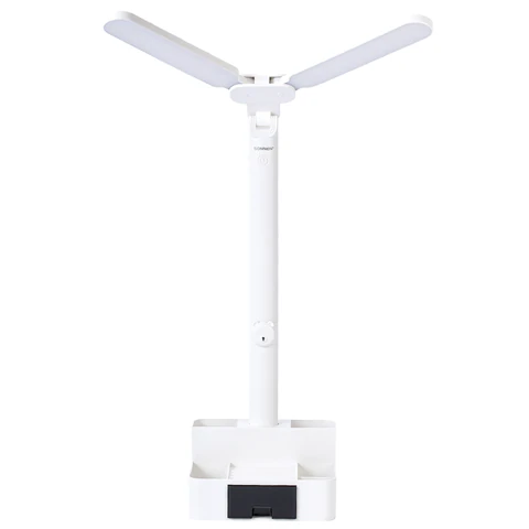 Настольная лампа / светильник беспроводная SONNEN PT-201, органайзер, USB, LED, 5 Вт, 3 режима, белый, 238781