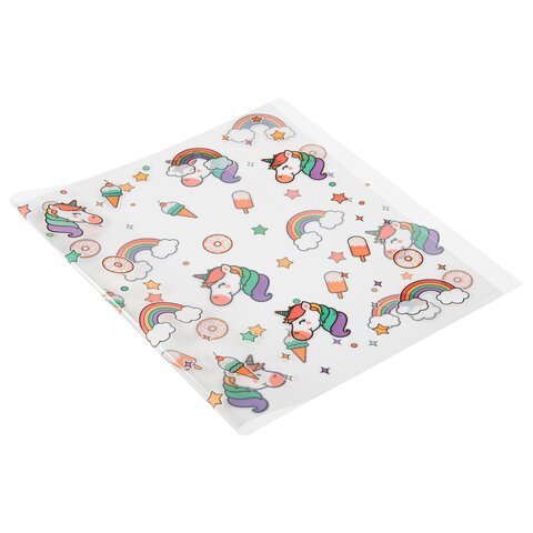 Обложки "UNICORN" для тетрадей и дневников, КОМПЛЕКТ 10 шт., ПЛОТНЫЕ, 210х350 мм, 110 мкм, FUNSTER (ФАНСТЕР), 274084