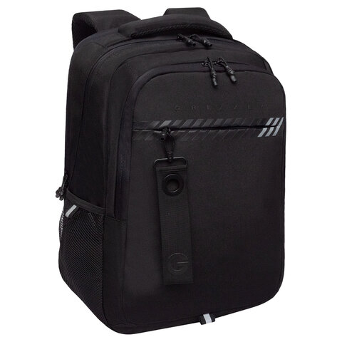 Рюкзак GRIZZLY школьный, анатомическая спинка, 2 отделения, для мальчиков, "BLACK STRIPES", 42х31х22 см, RU-532-1/2