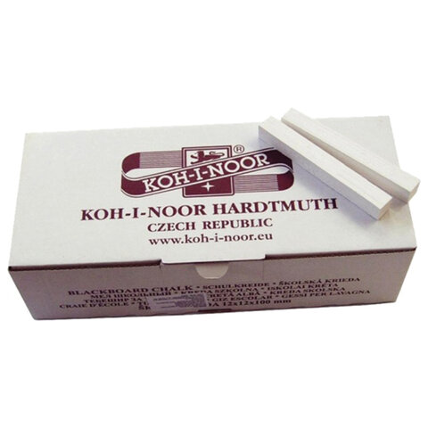 Мел белый квадратный 100 штук, KOH-I-NOOR (Чехия), картонная упаковка, 111502, 11150200000