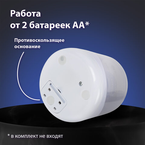 Точилка электрическая BRAUBERG DOUBLE BLADE WHITE, двойное лезвие, питание от 2 батареек, 271337