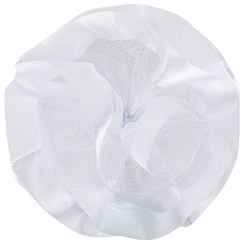 Бант для волос НАБОР 2 шт., диаметр 17 см, на резинке, белый, MONTE VITA (МОНТЕ ВИТА), 457115