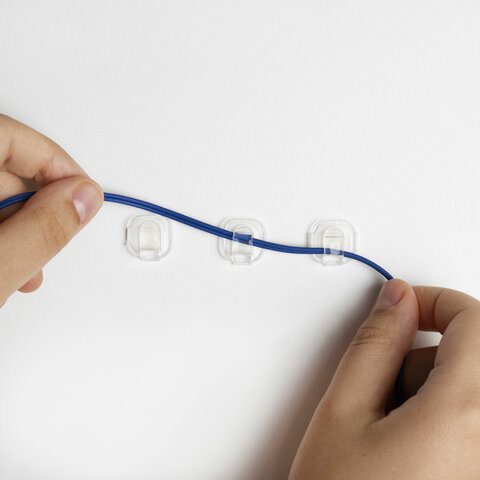 Крючки самоклеящиеся для гирлянд и проводов 1,5х1,5 см, КОМПЛЕКТ 36 шт., LAIMA Home, 608796