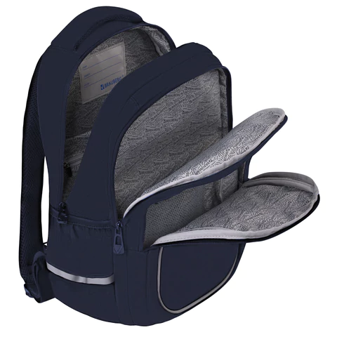 Рюкзак BRAUBERG INTENT, 2 отделения, 4 кармана, "Navy blue", 39х27х14 см, 273113