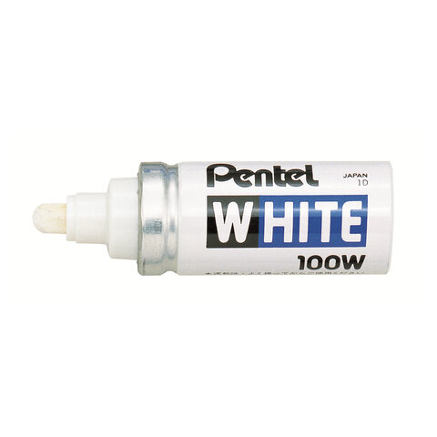Маркер-краска лаковый PENTEL (Япония) WHITE, 6,5 мм, БЕЛЫЙ, алюминиевый корпус, длина письма 1200 м, X100W