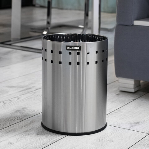 Урна-корзина для мусора 12 литров "Bionic", МАТОВАЯ, перфорированная, LAIMA, 232268