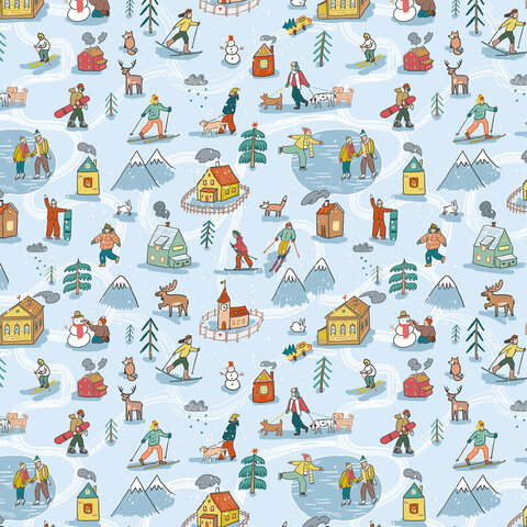 Бумага упаковочная новогодняя "Веселый Новый Год", 70х100 см, 10 дизайнов ассорти, ЗОЛОТАЯ СКАЗКА, 592563