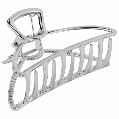 Краб для волос 7,8 см, серебристый, MONTE VITA (МОНТЕ ВИТА), 457016