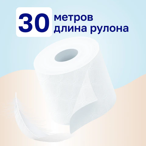 Бумага туалетная бытовая, спайка 4 шт., 2-х слойная (4х29,5 м), VEIRO Standart Plus, белая, 3с24